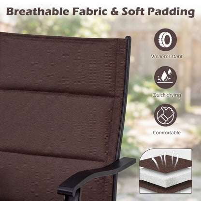Swivel Patio Dining Chairs Set of 2 with Padded Seats