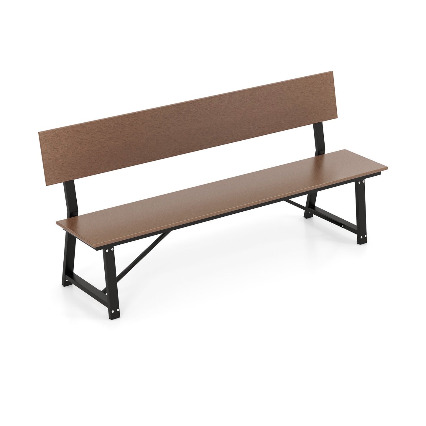72-Inch Outdoor Bench with HDPE Seat & Metal Frame