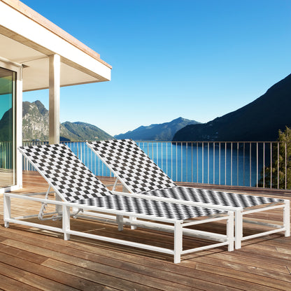 Adjustable Patio Chaise Lounge Chair with Wheels - 400 lbs