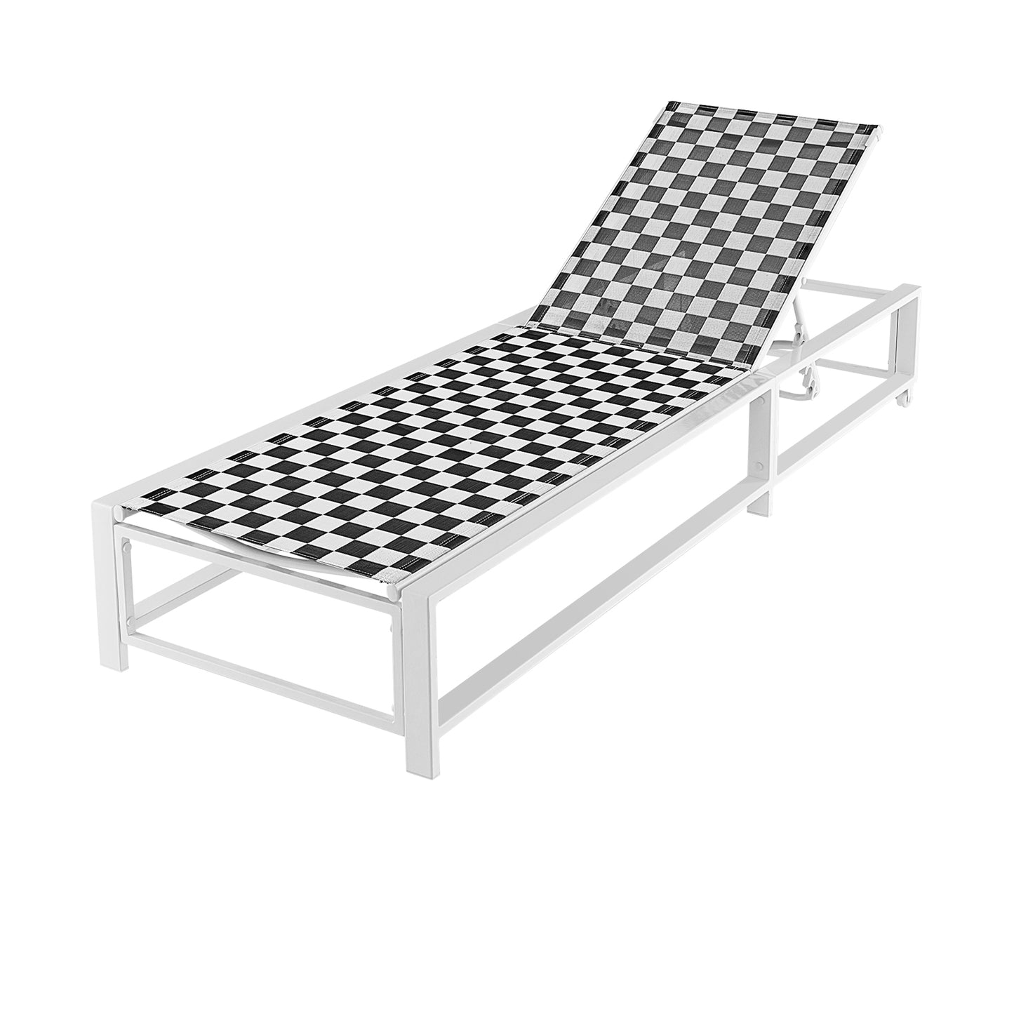 Adjustable Patio Chaise Lounge Chair with Wheels - 400 lbs