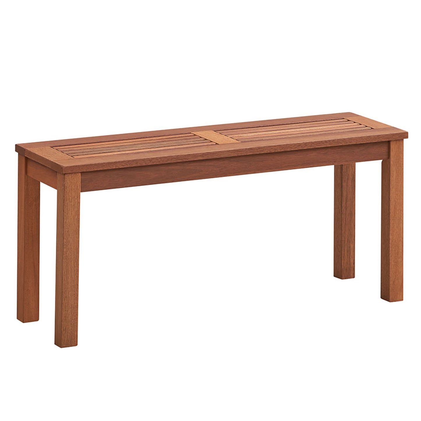 2-Seater Backless Outdoor Bench with Slatted Seat