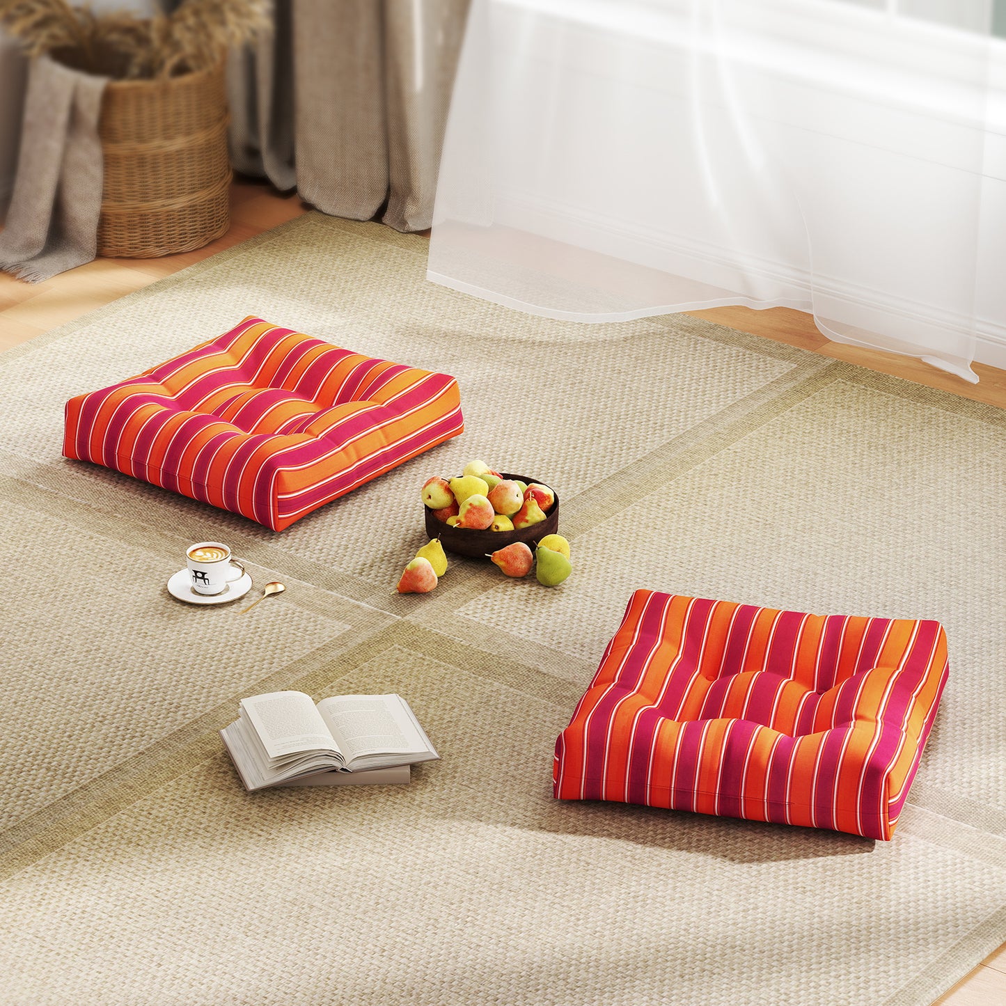 21x21 Inch Patio Chair Seat Cushion Pads - Indoor & Outdoor