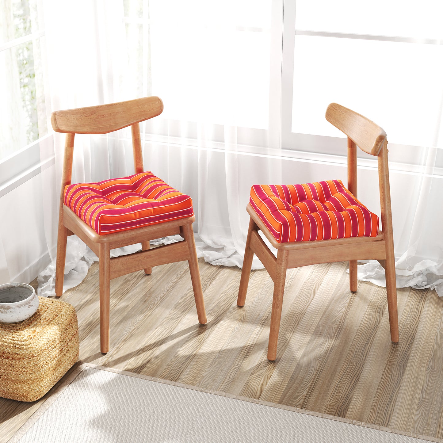 21x21 Inch Patio Chair Seat Cushion Pads - Indoor & Outdoor