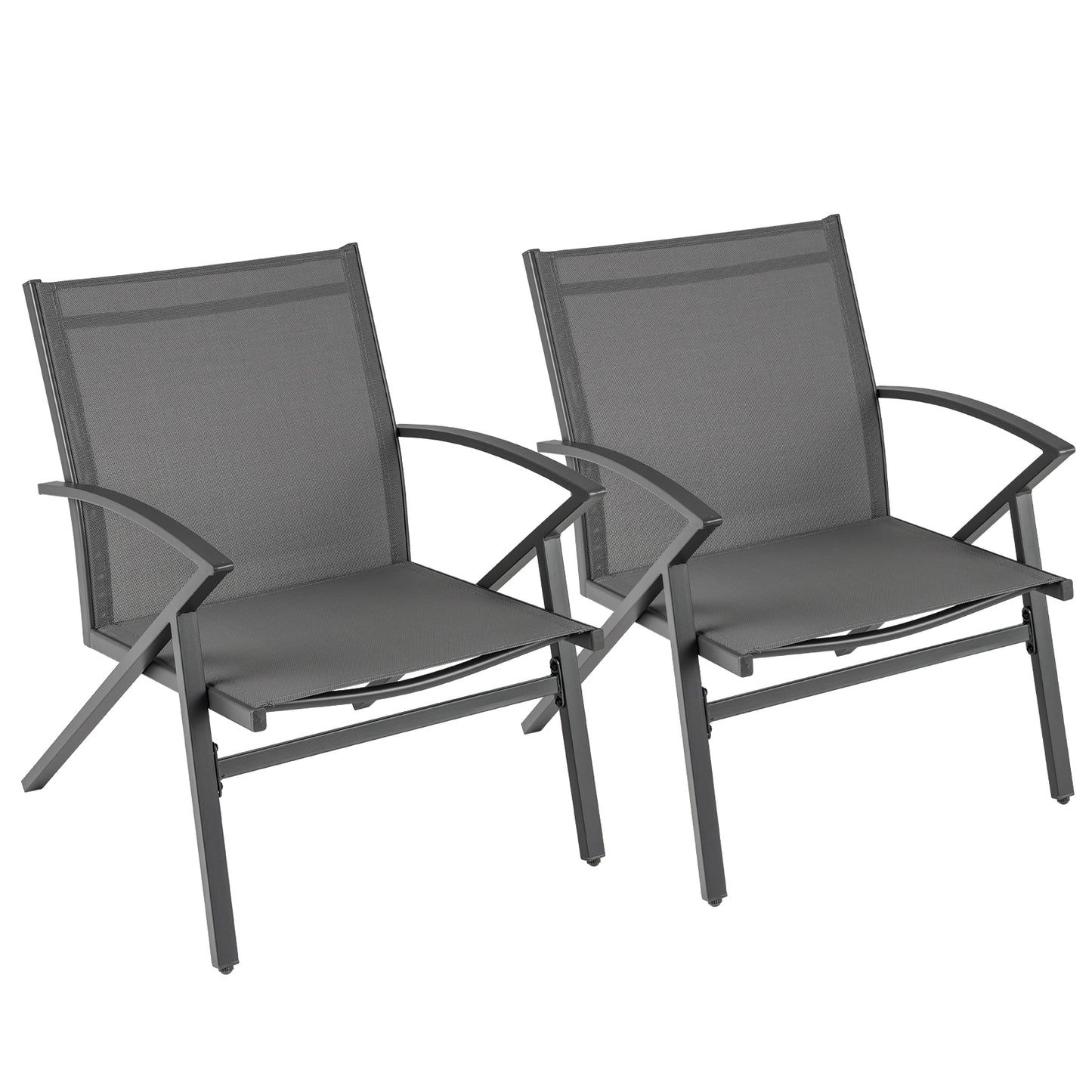 Patio Chairs Set of 2 with Heavy Duty Metal Frame