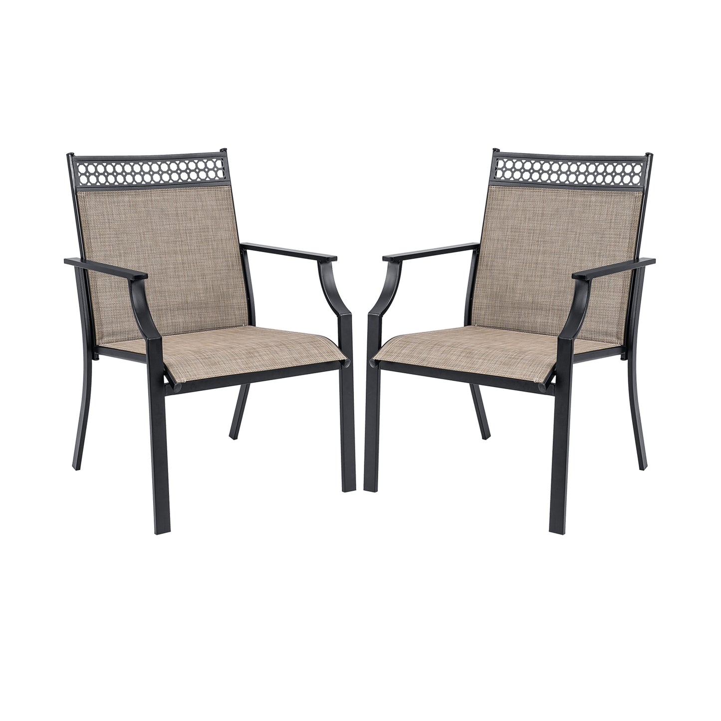 Patio Dining Chairs Set of 2 with Breathable Fabric