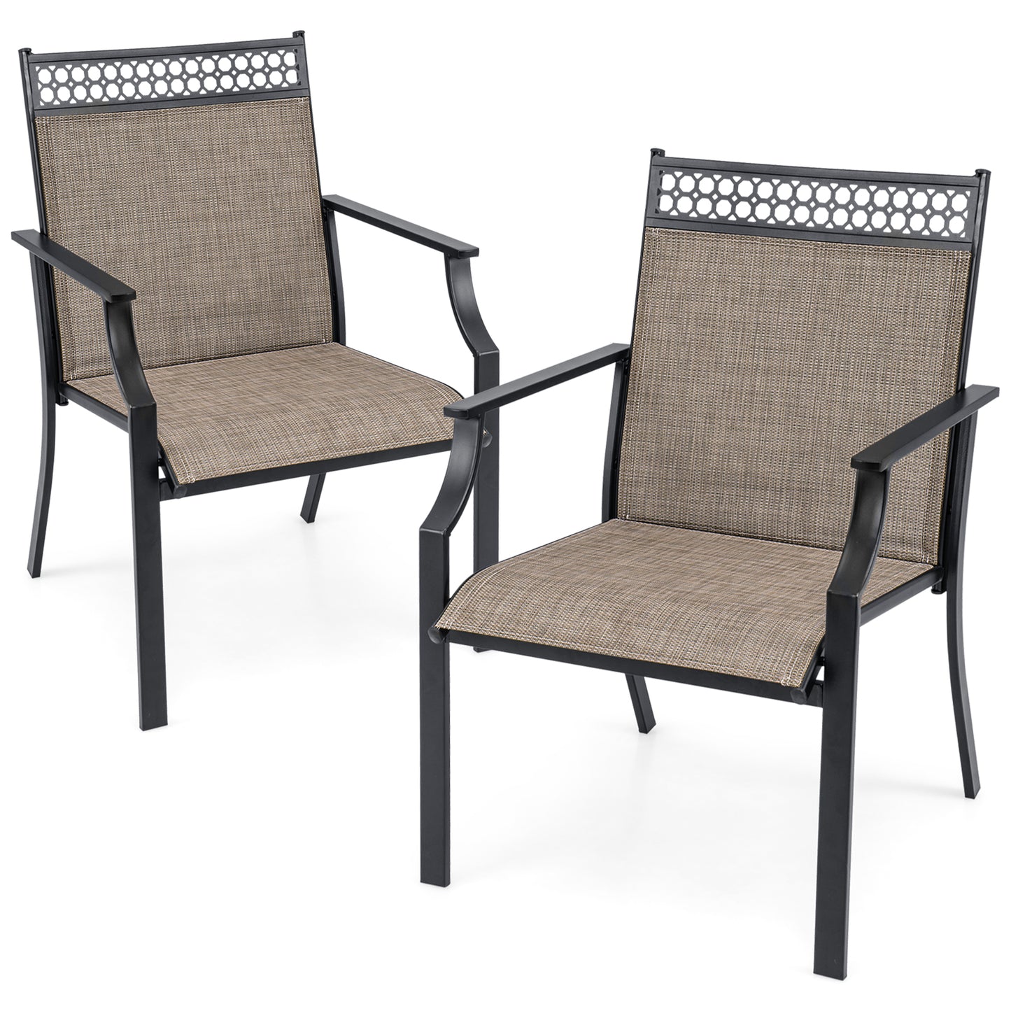 Patio Dining Chairs Set of 2 with Breathable Fabric