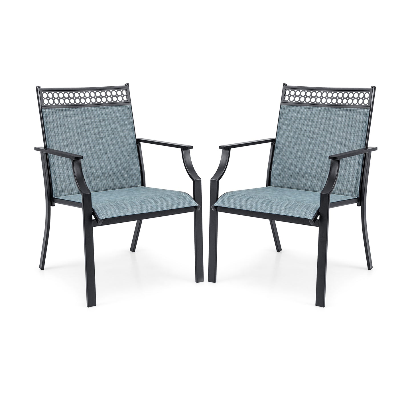 Patio Dining Chairs Set of 2 with Breathable Fabric