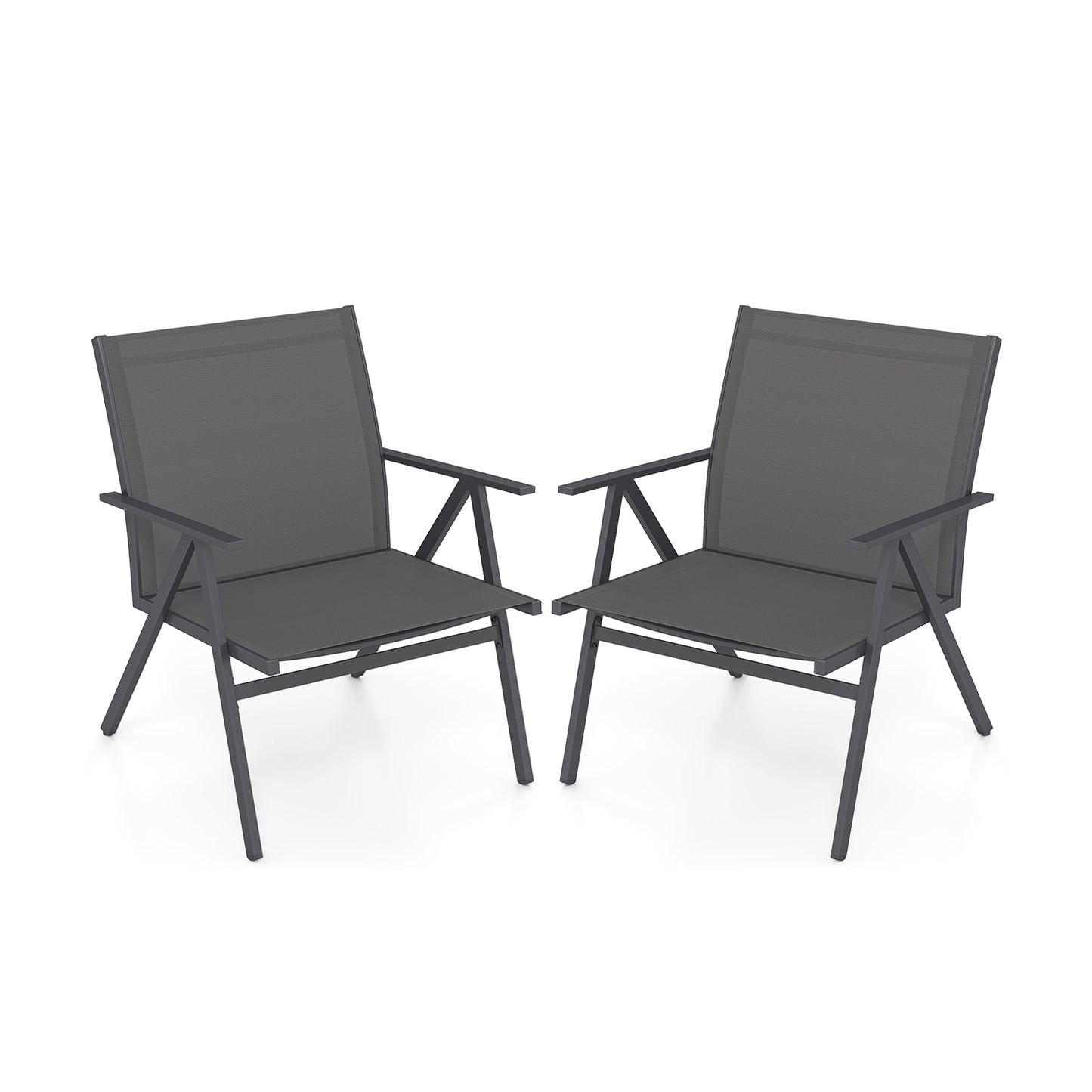 Patio Dining Chairs Set of 2 with Breathable Mesh Fabric