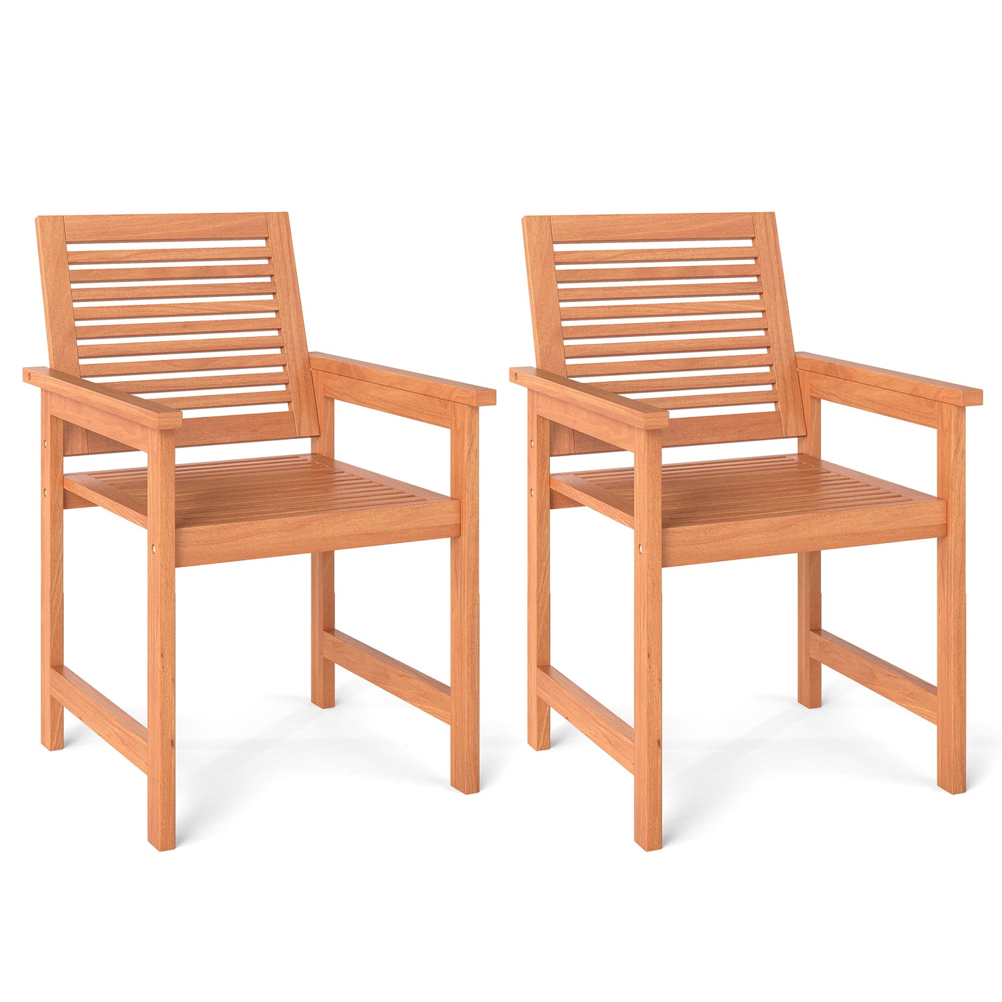 Patio Dining Chairs Set of 2 with Inclined Backrests