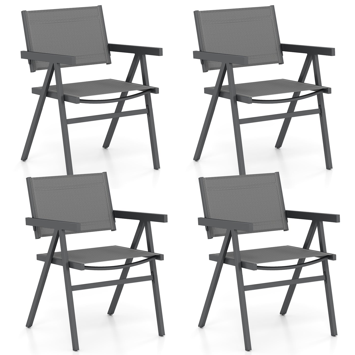 Outdoor Dining Chairs Set of 2 with Breathable Fabric