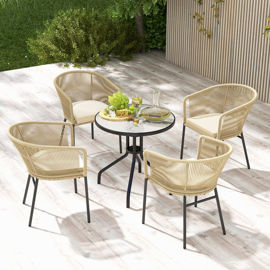 Patio Dining Chairs Set of 4 with Cushioned Seats