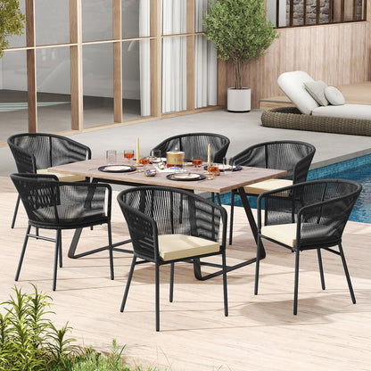 Patio Dining Chairs Set of 4 with Cushioned Seats