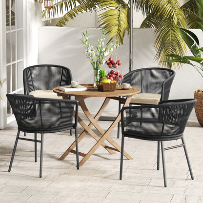 Patio Dining Chairs Set of 4 with Cushioned Seats