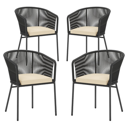 Patio Dining Chairs Set of 4 with Cushioned Seats