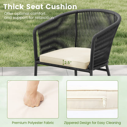 Patio Dining Chairs Set of 4 with Cushioned Seats