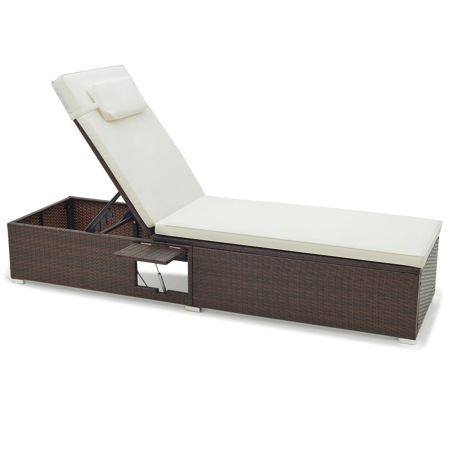 Outdoor Chaise Lounge with 6-Level Adjustable Backrest