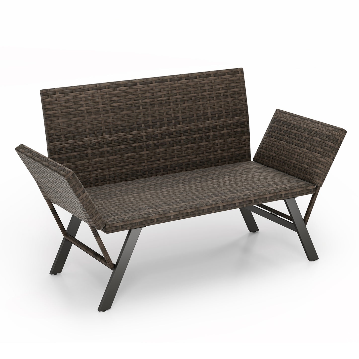 Convertible Patio Loveseat with Quick Dry Foam Cushions