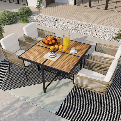 Patio Dining Chairs Set of 4 with Cushions - Woven Rattan