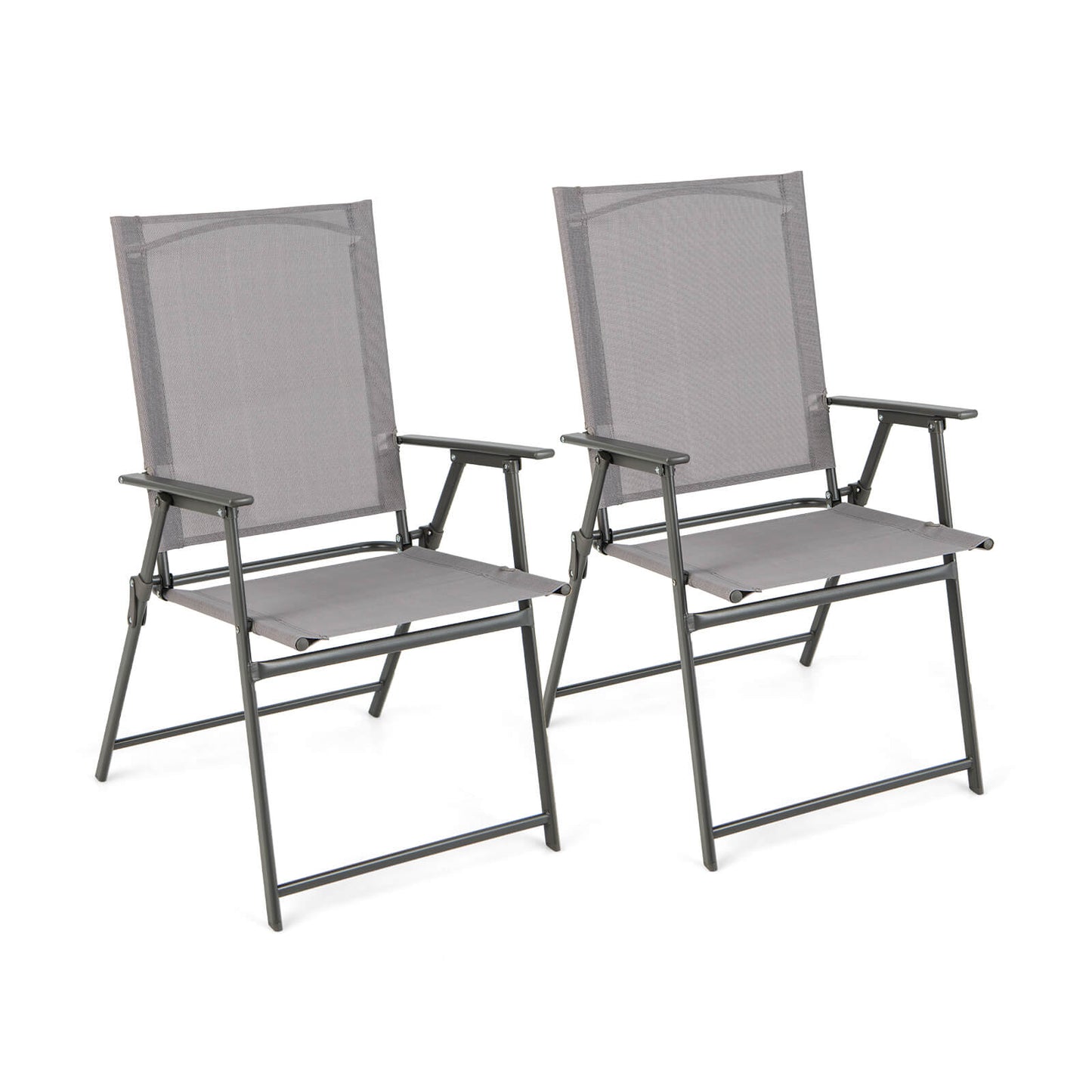 Folding Patio Chairs Set of 4 with Metal Frame