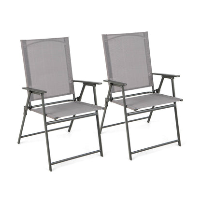 Folding Patio Chairs Set of 4 with Metal Frame