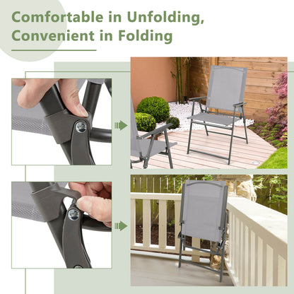 Folding Patio Chairs Set of 4 with Metal Frame
