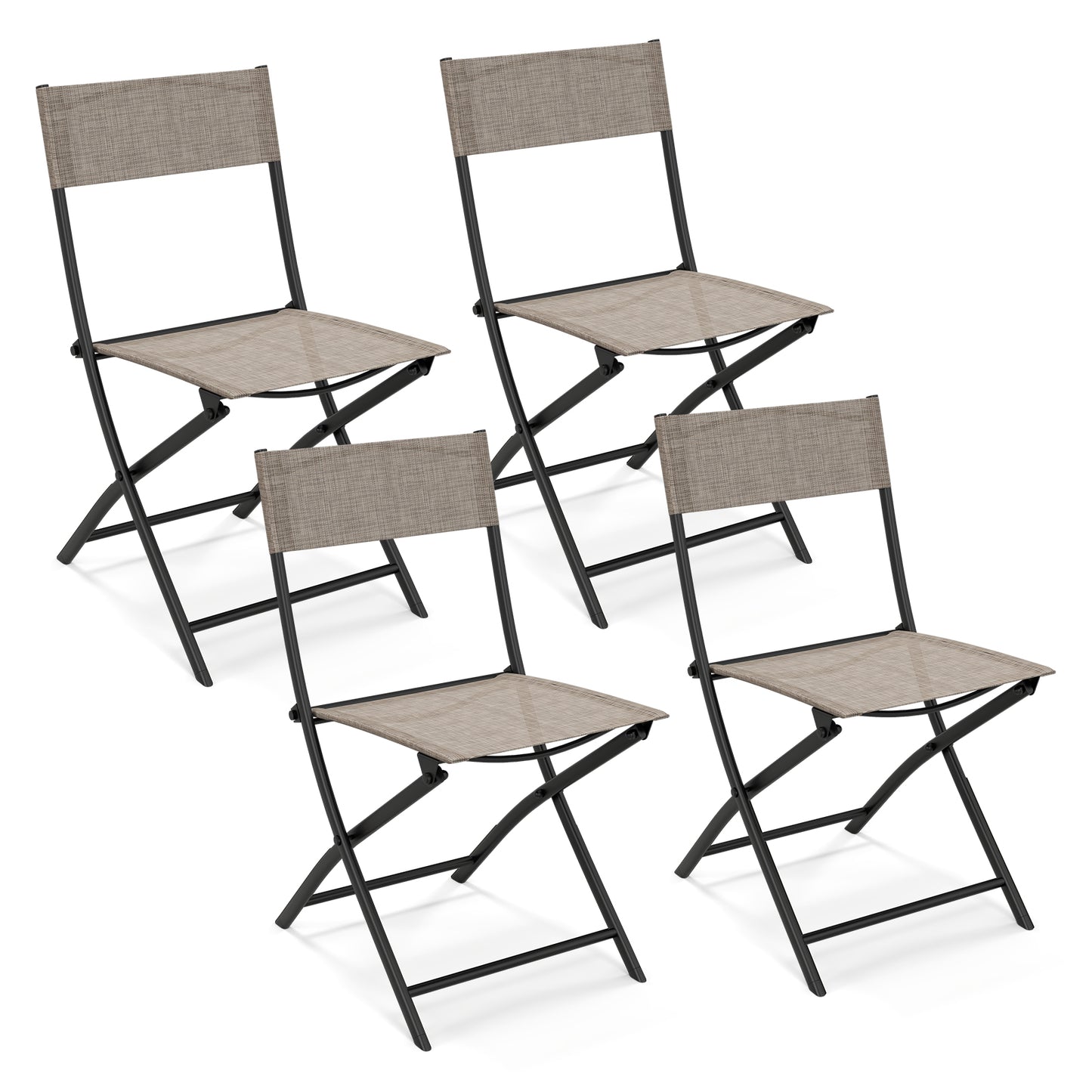 Folding Patio Dining Chairs Set of 4 - Lightweight & Breathable
