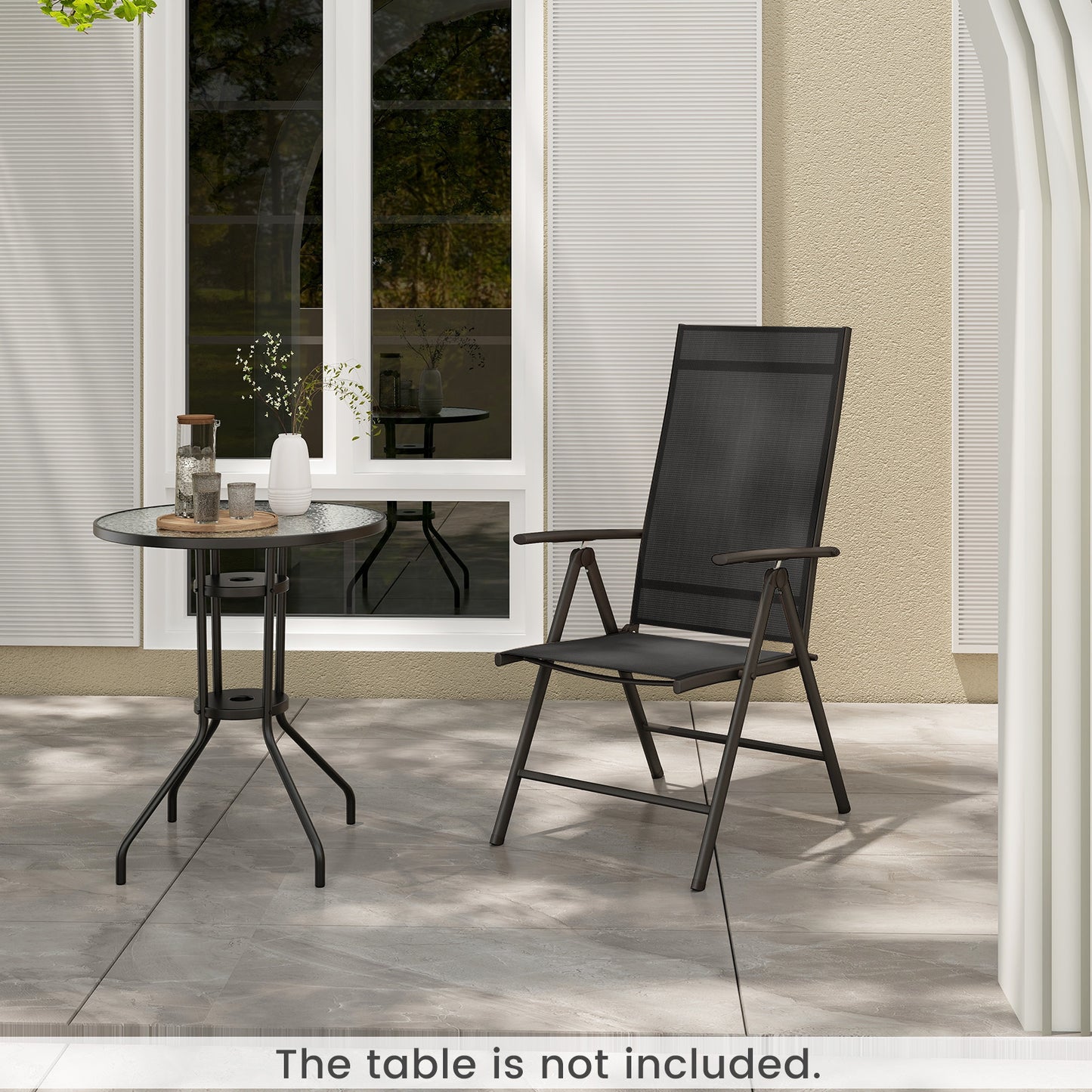 Folding Patio Chair with 7-Level Adjustable Backrest