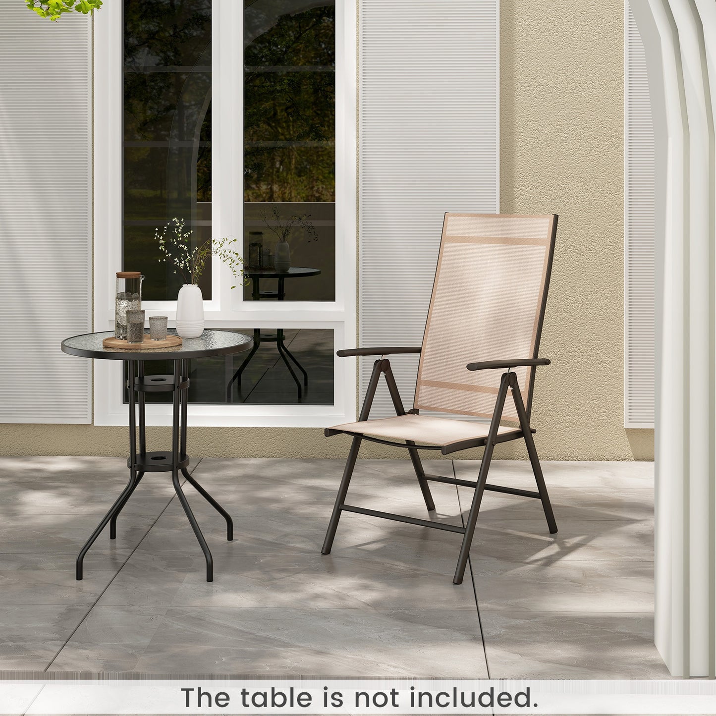 Folding Patio Chair with 7-Level Adjustable Backrest