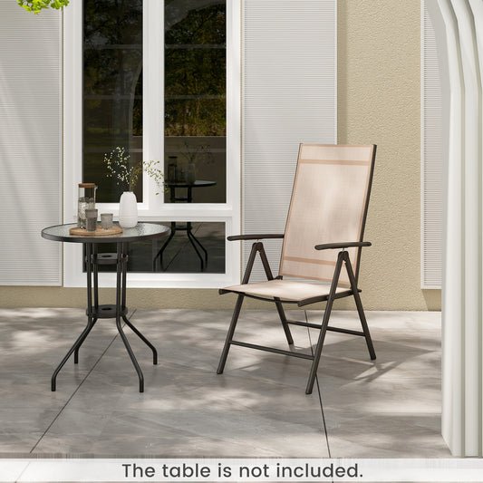 Folding Patio Chair with 7-Level Adjustable Backrest