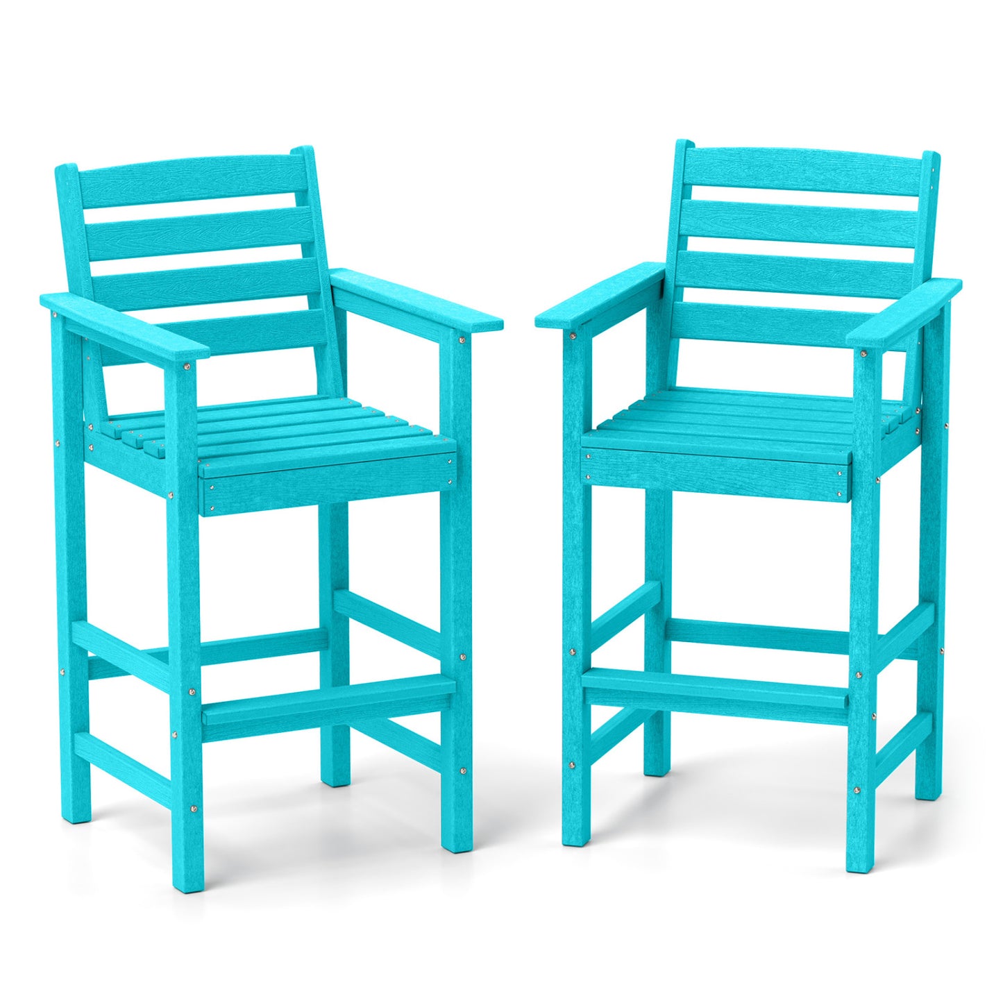 HDPE Adirondack Bar Chairs Set of 2 with Wide Armrests