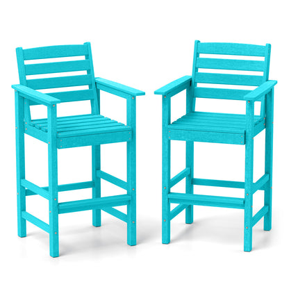 HDPE Adirondack Bar Chairs Set of 2 with Wide Armrests