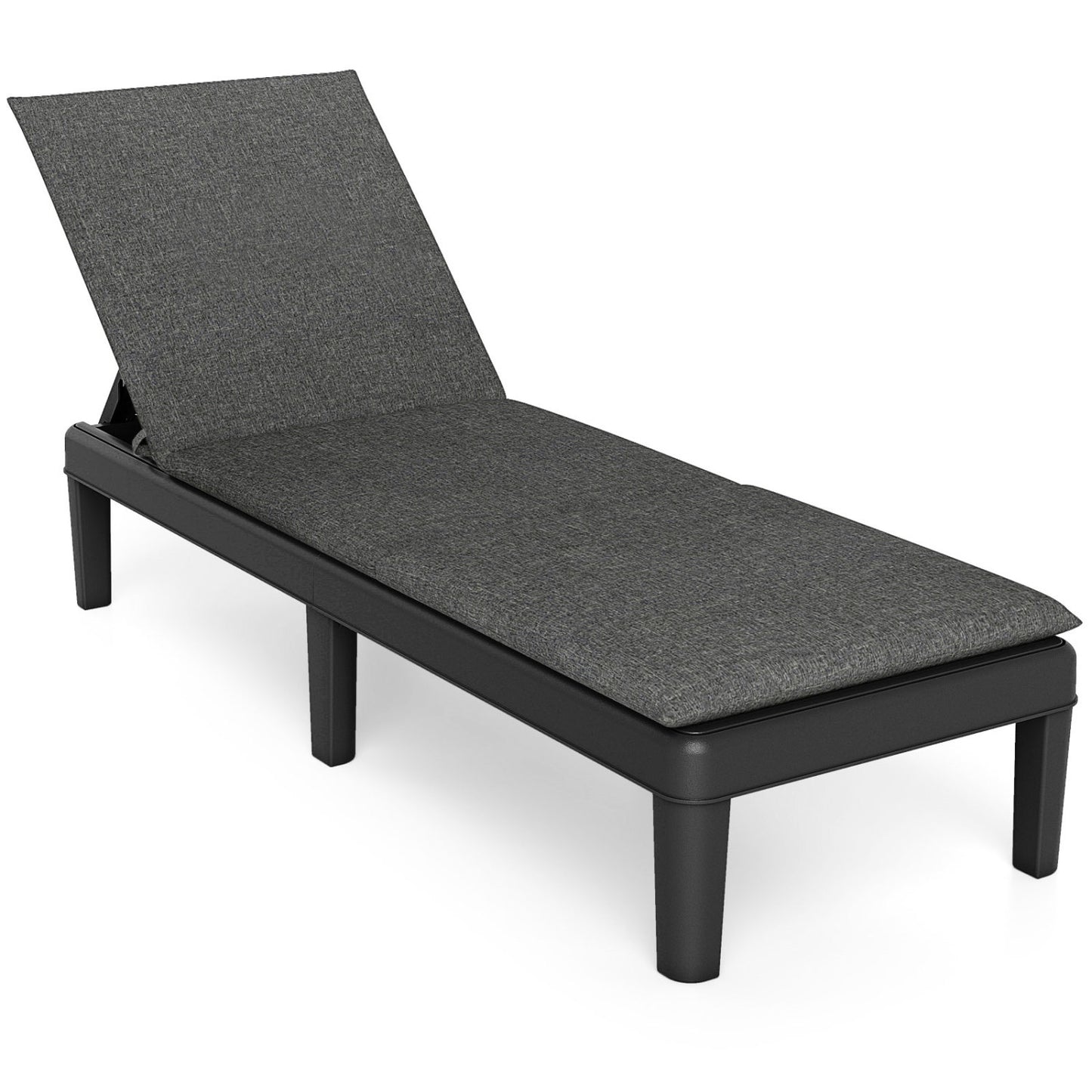 Adjustable Patio Chaise Lounge Chair with Cushion