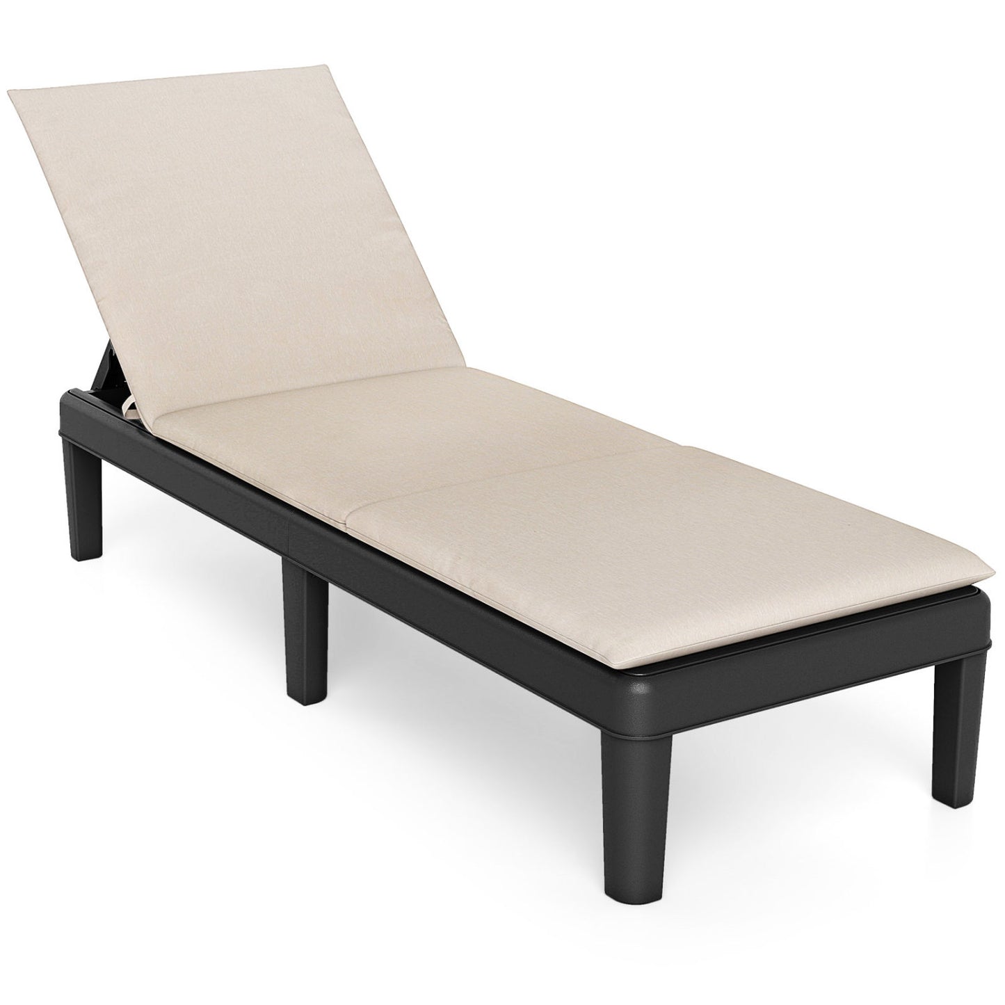 Adjustable Patio Chaise Lounge Chair with Cushion