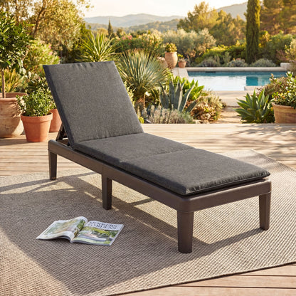Adjustable Outdoor Chaise Lounge Chair with Cushion