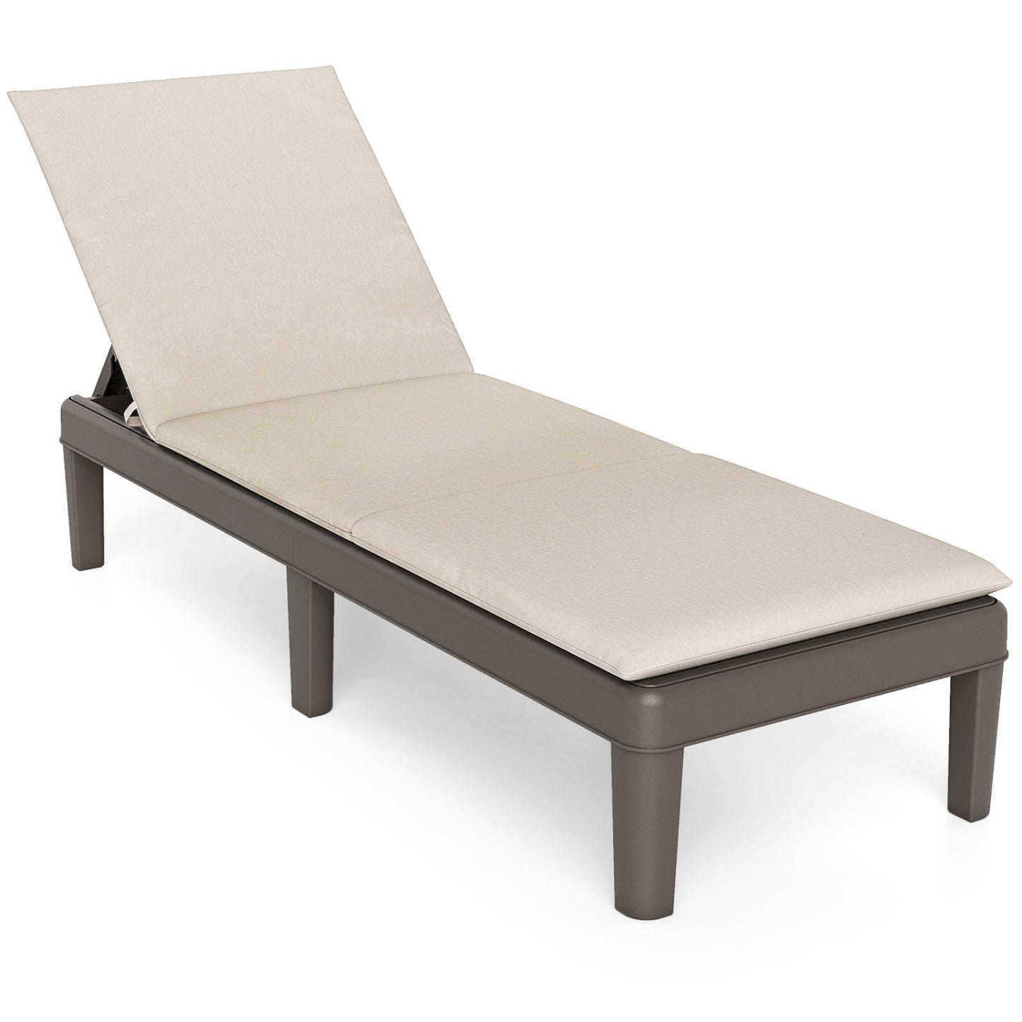 Adjustable Outdoor Chaise Lounge Chair with Cushion