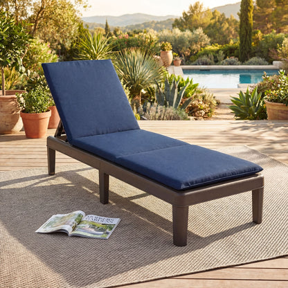 Adjustable Outdoor Chaise Lounge Chair with Cushion