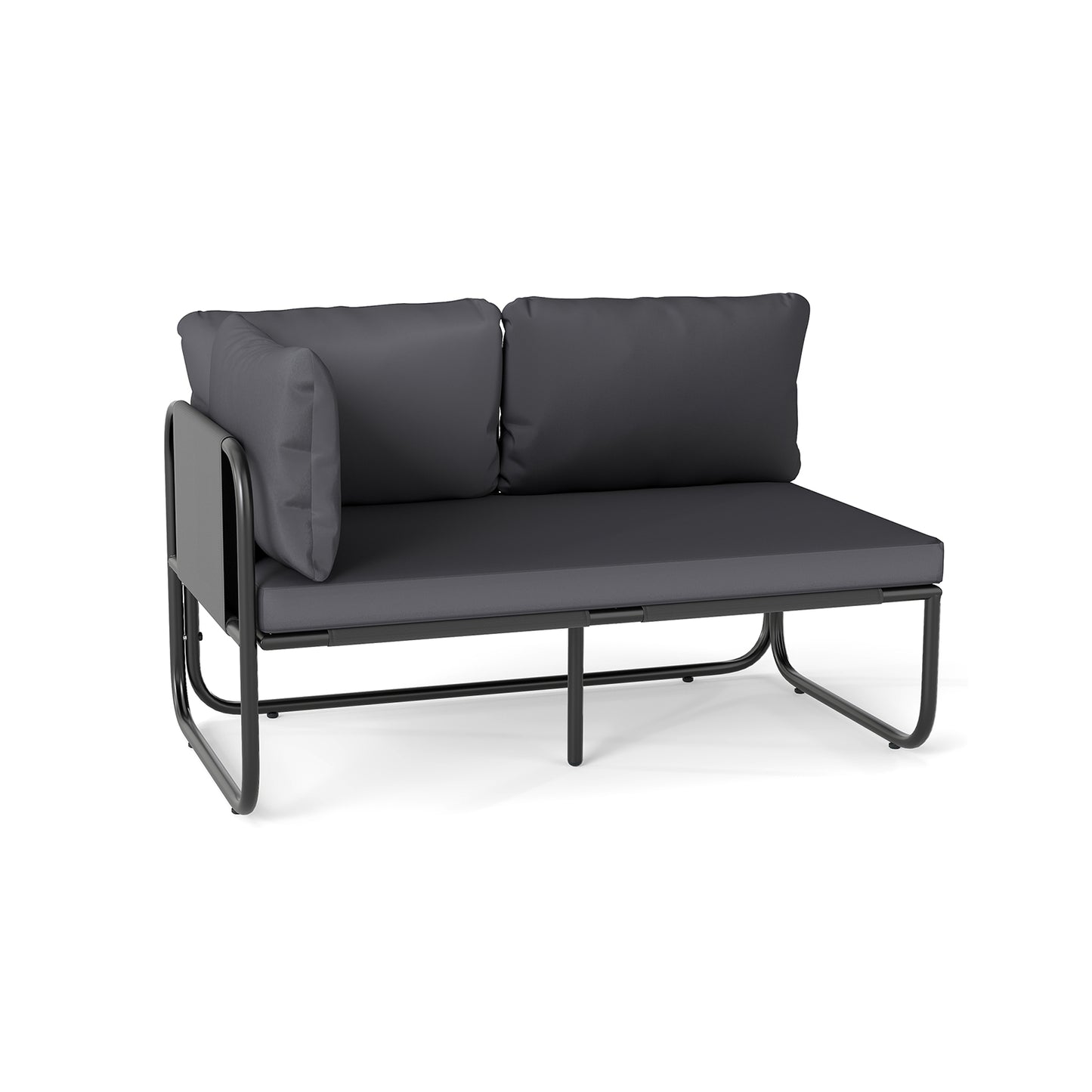 Outdoor Loveseat Sofa with Removable Cushions - Gray