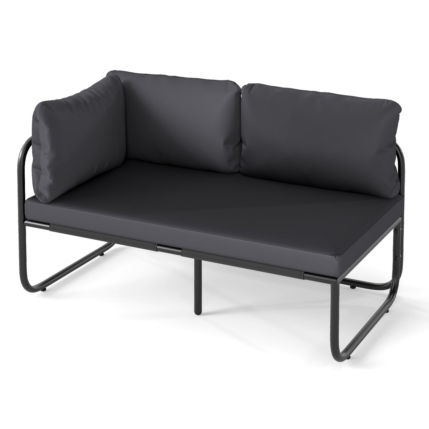 Outdoor Loveseat Sofa with Removable Cushions - Gray