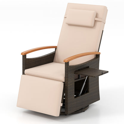 360° Swivel Recliner Chair with Adjustable Backrest & Footrest