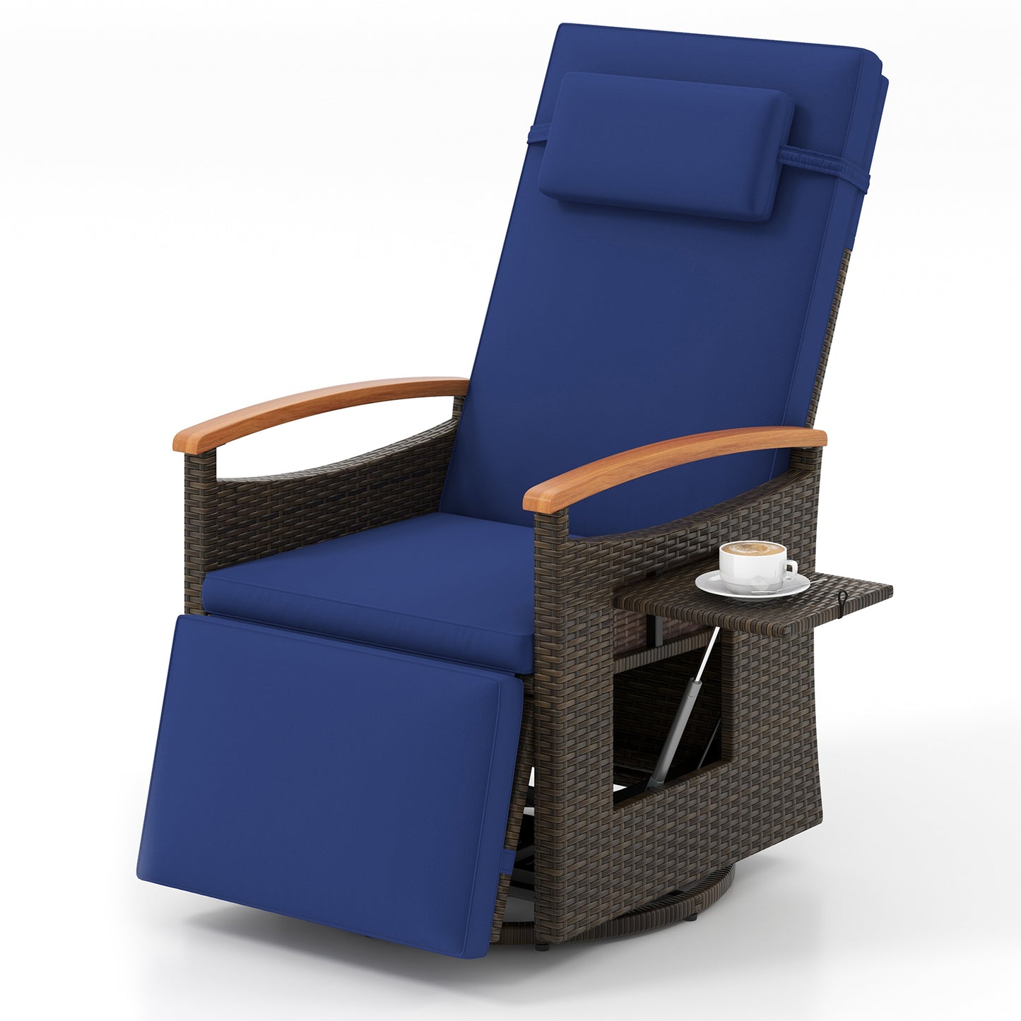 360° Swivel Recliner Chair with Adjustable Backrest & Footrest