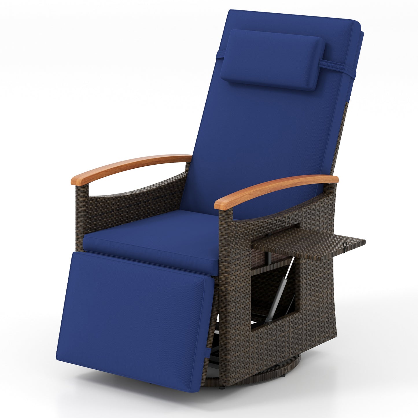 360° Swivel Recliner Chair with Adjustable Backrest & Footrest
