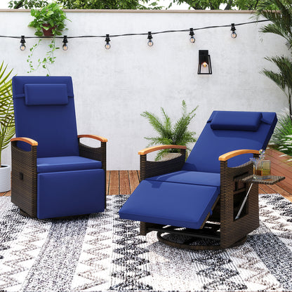 360° Swivel Recliner Chair with Adjustable Backrest & Footrest
