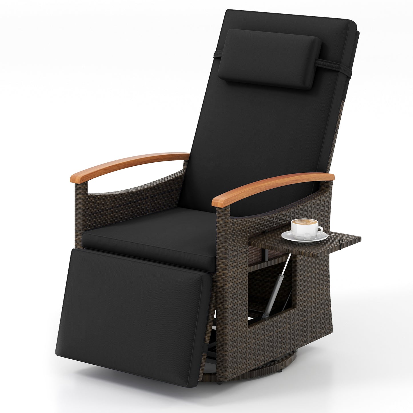 360° Swivel Recliner Chair with Adjustable Backrest & Footrest