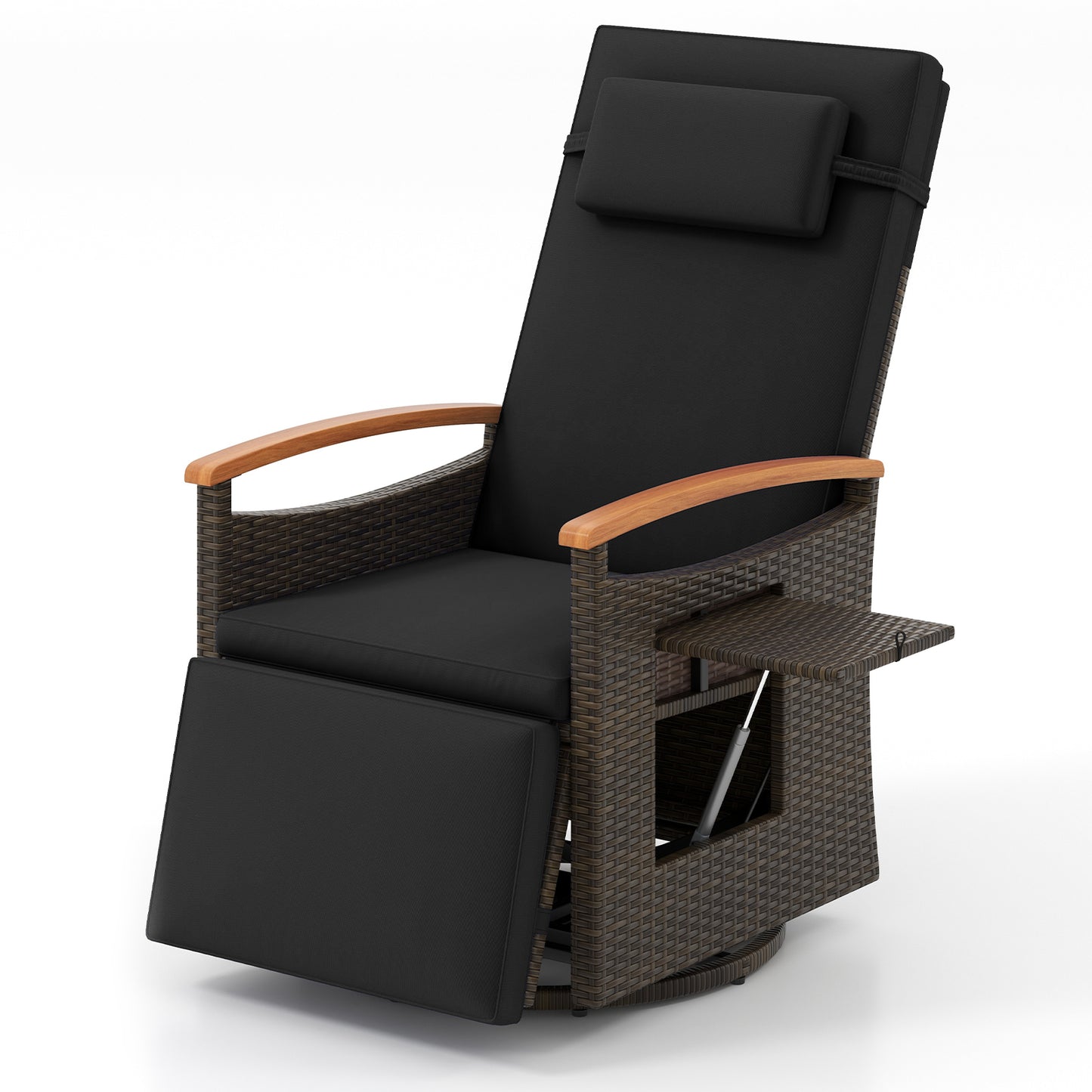 360° Swivel Recliner Chair with Adjustable Backrest & Footrest