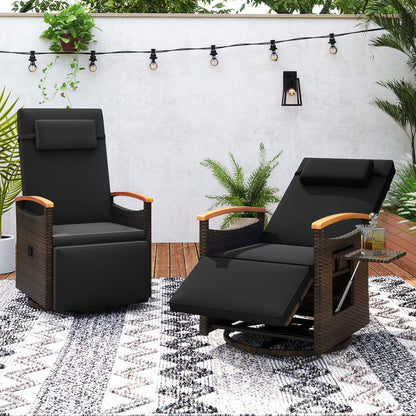 360° Swivel Recliner Chair with Adjustable Backrest & Footrest