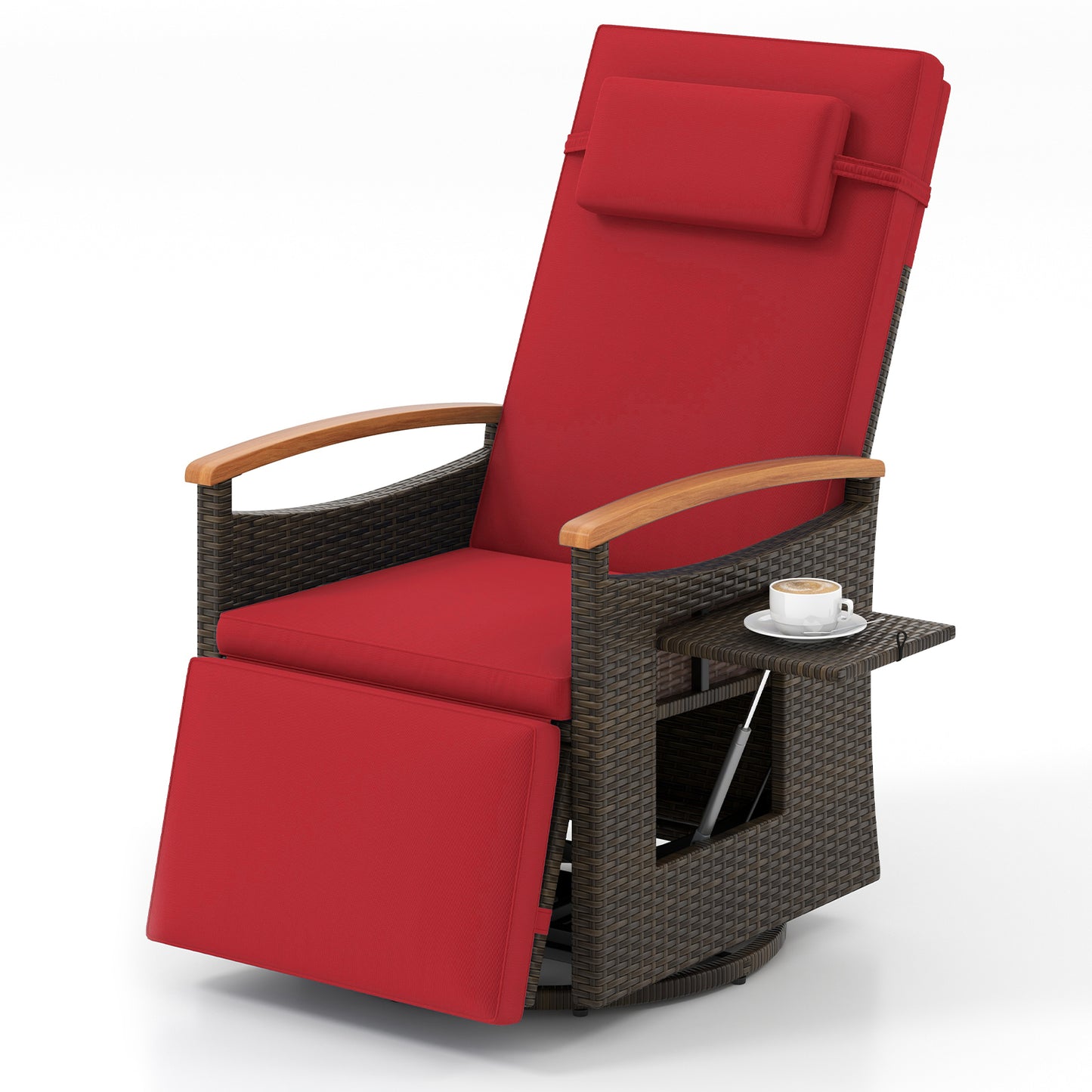 360° Swivel Recliner Chair with Adjustable Backrest & Footrest