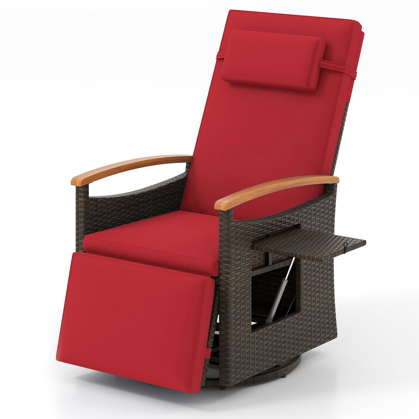 360° Swivel Recliner Chair with Adjustable Backrest & Footrest