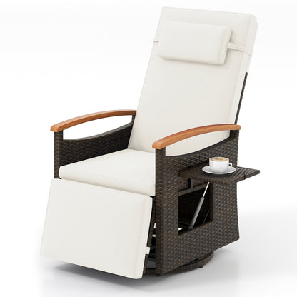 360° Swivel Recliner Chair with Adjustable Backrest & Footrest