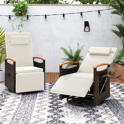 360° Swivel Recliner Chair with Adjustable Backrest & Footrest