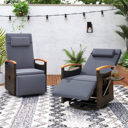 360° Swivel Recliner Chair with Adjustable Backrest & Footrest